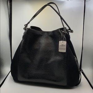 NWT Coach Leather & Suede Edie Shoulder Bag